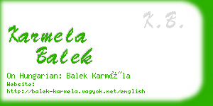karmela balek business card
